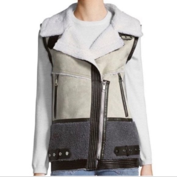 STELLA & Lorenzo Faux Shearling Moto Vest Size XS - Picture 2 of 16